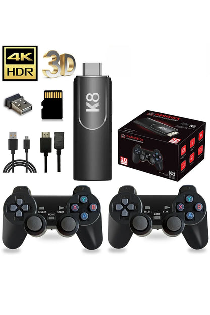 K8 4k Hdmi 10000+ Oyunlu Çift Kol 3d Retro Arcade Oyun Konsolu Siyah