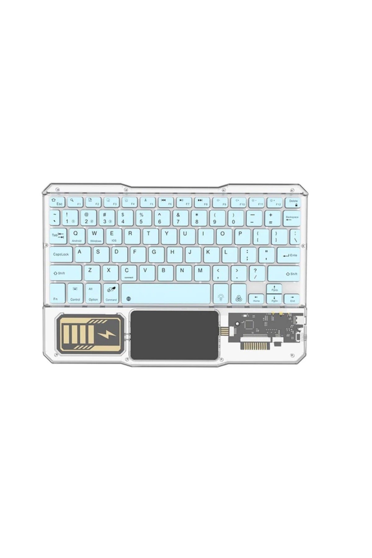 KB-333 RGB Işıklı Cep Telefonu-Tablet-Notebook-PC-IOS Uyumlu Bluetooth Klavye