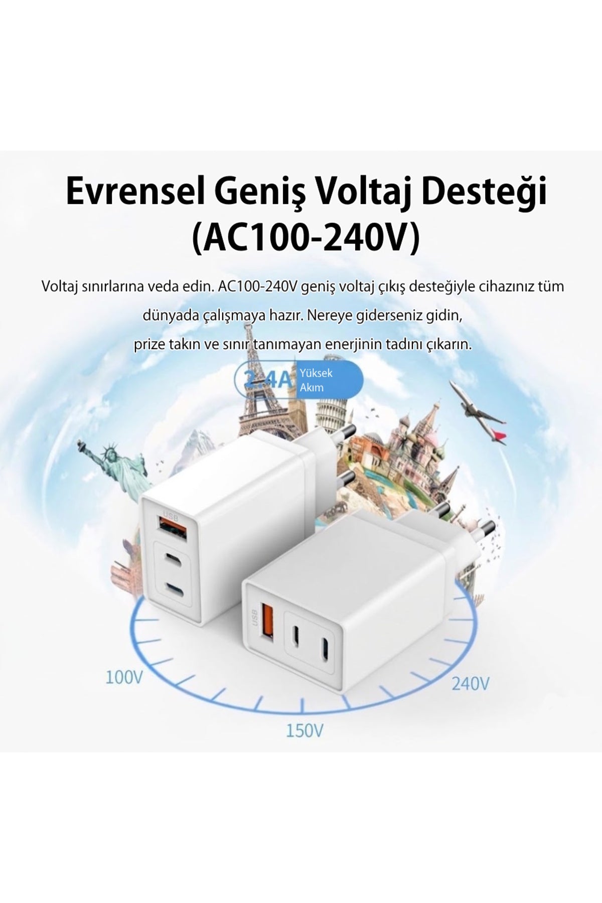 20W Micro-USB/Lightning/Type-C 3in1 Hızlı Şarj Aleti - AG47