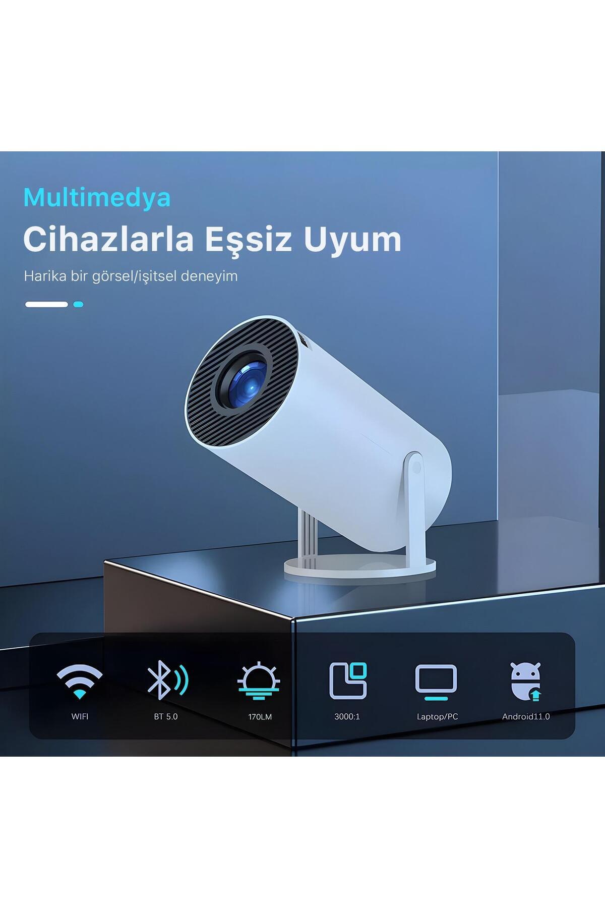 İbix Vega Android Projeksiyon Cihazı Hd 1280×720 4k Desteği 170 Ansı Lümen Wifi Bluetooth Uyumlu