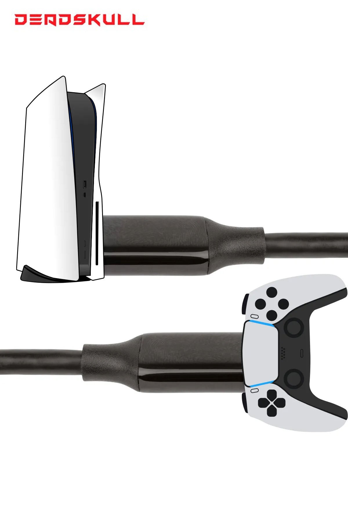 Ps5/ps5 Slim/ps5 Pro Uyumlu 3m Type-c Type-c Joystick Şarj Data Kablosu Siyah