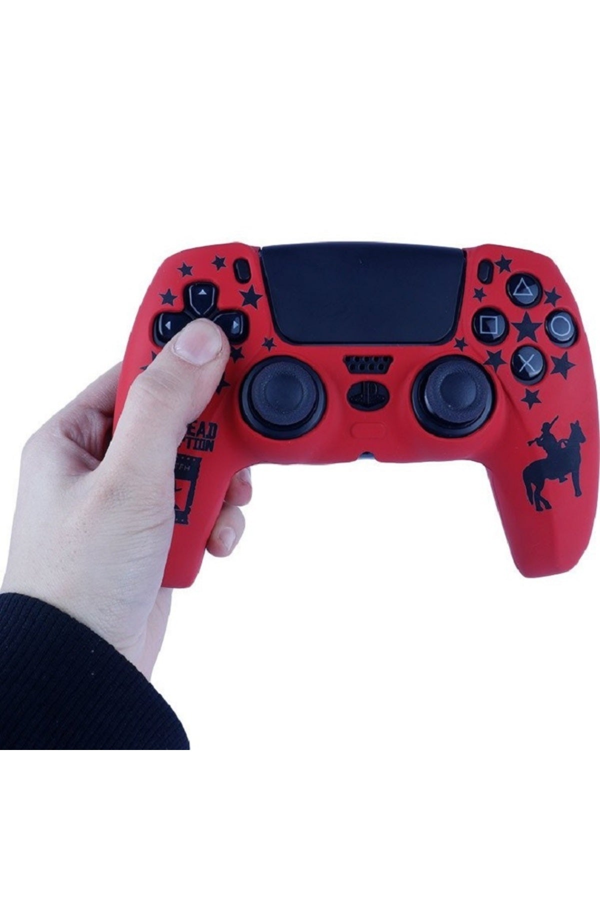 Ps5 Dualsense Red Dead Redemption Desenli Koruyucu Silikon Kılıf + Analog Silikon Koruyucu Rdr Model-2
