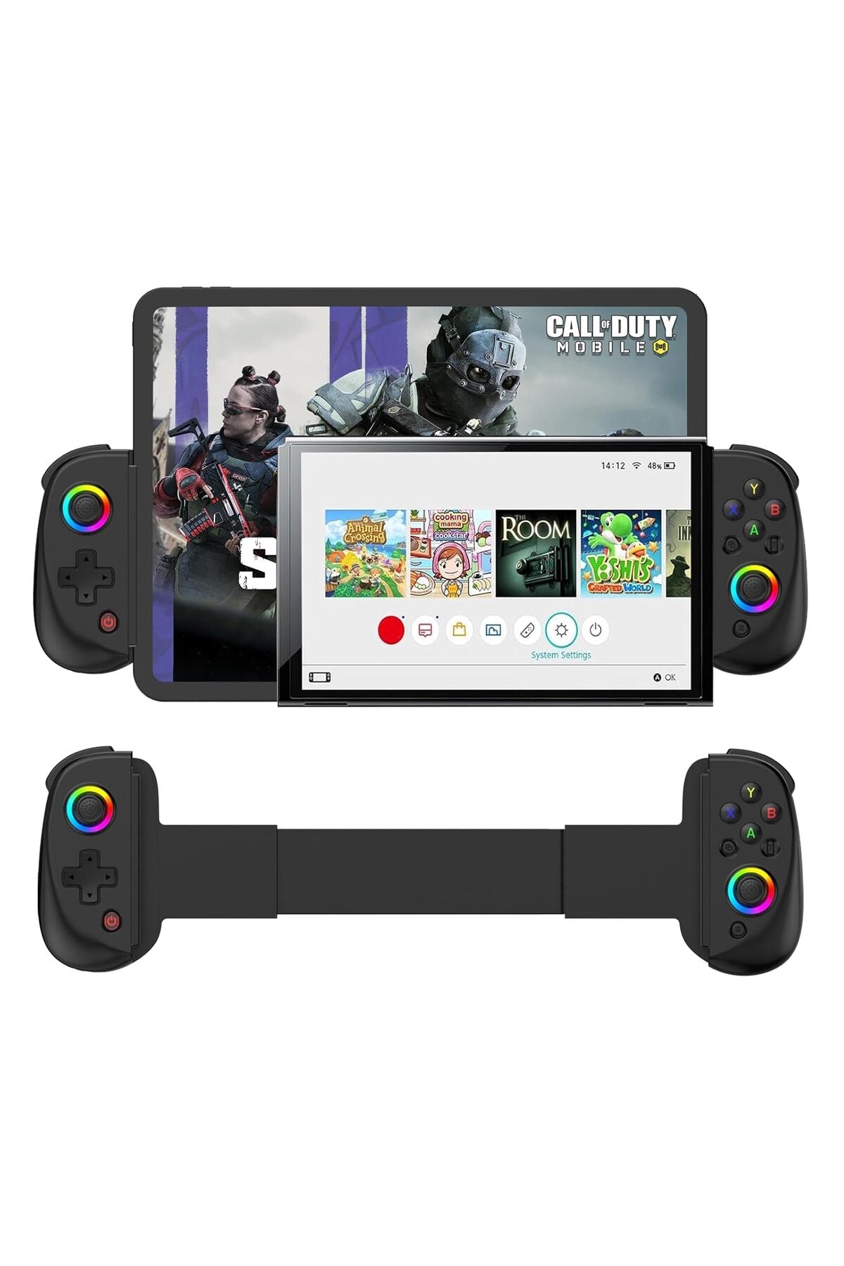 BSP-D8 Bluetooth 5.2 Android/Ios Tablet Telefon Uyumlu Mobil Telefon Tutucu Joystick Gamepad