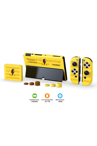 Switch Oled 3in1 Standlı Rnkli Kılıf Analog Yükseltici Ve Koruyucu Kart Kutusu Sarı