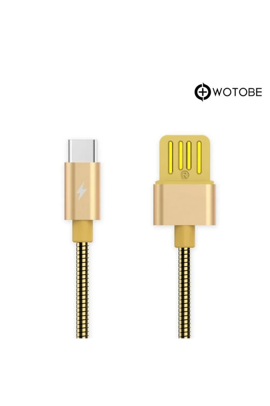 Usb Type-c Çelik Spiralli Şarj Data Kablosu