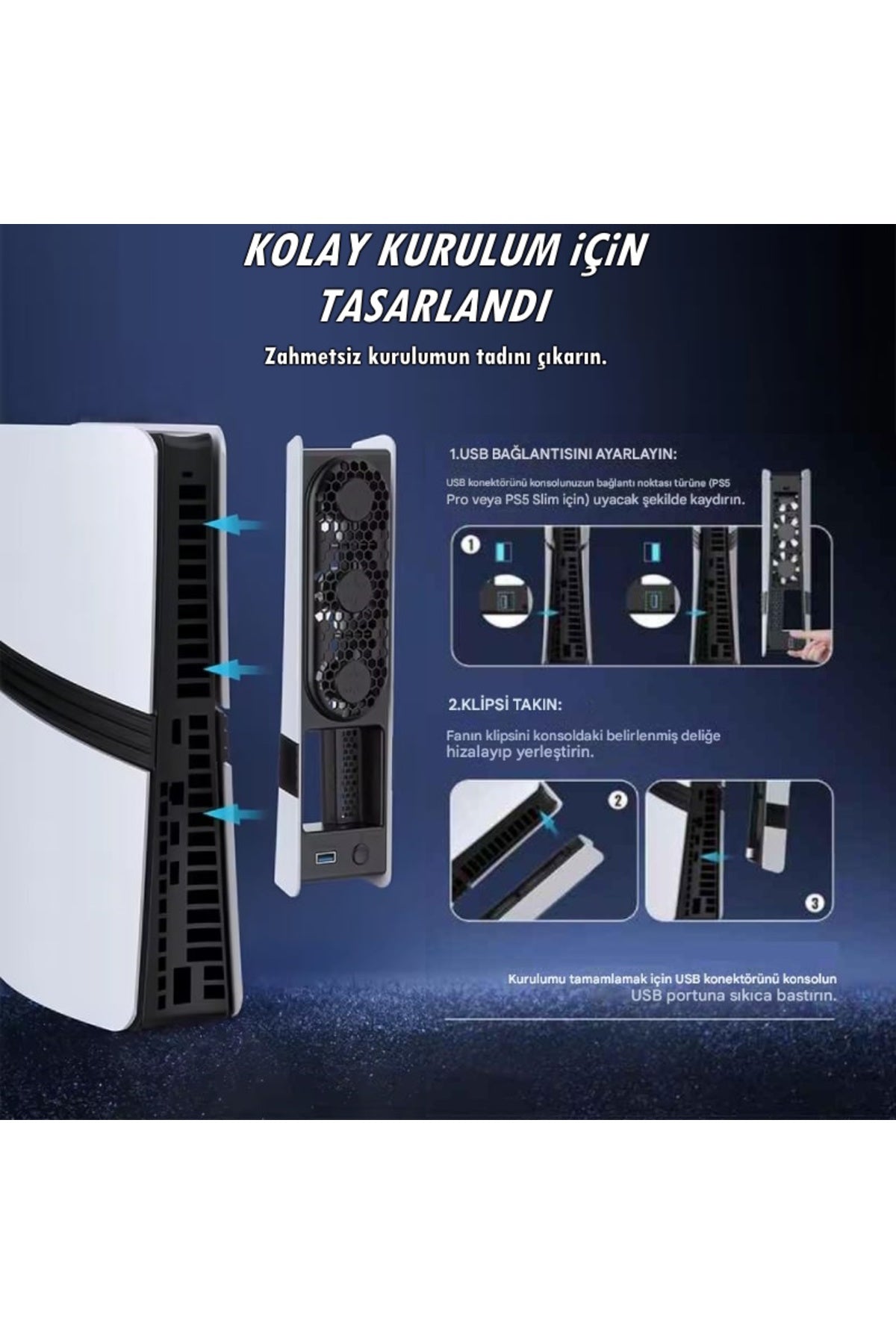 P5228 PS5 Pro/PS5 Slim RGB Soğutucu Fan