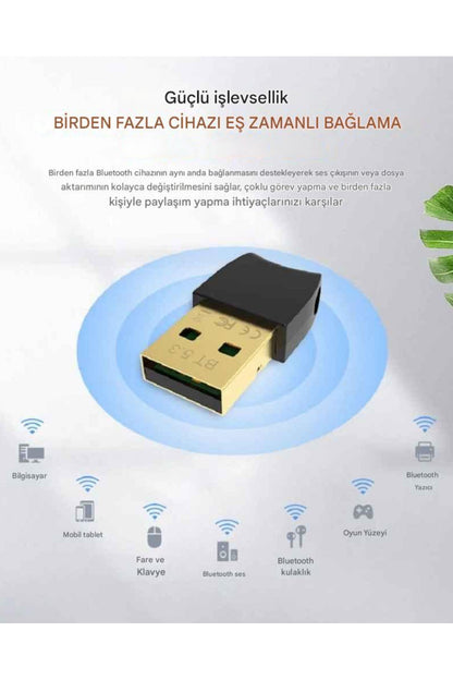 Bluetooth Usb Adaptör Versiyon 5.4 Stick Dongle Edr & Ble Windows 11/10/8.1/7 Uyumlu HDMI