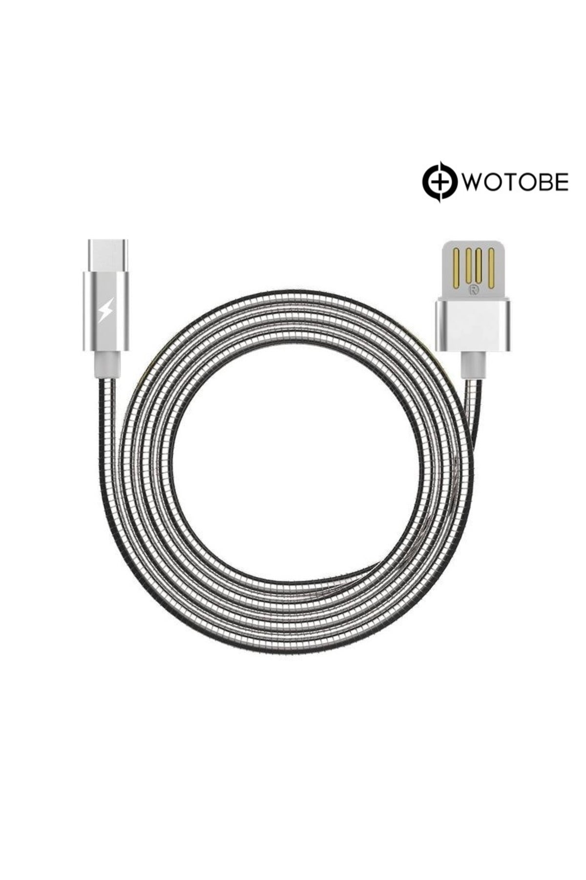 Usb Type-c Çelik Spiralli Şarj Data Kablosu