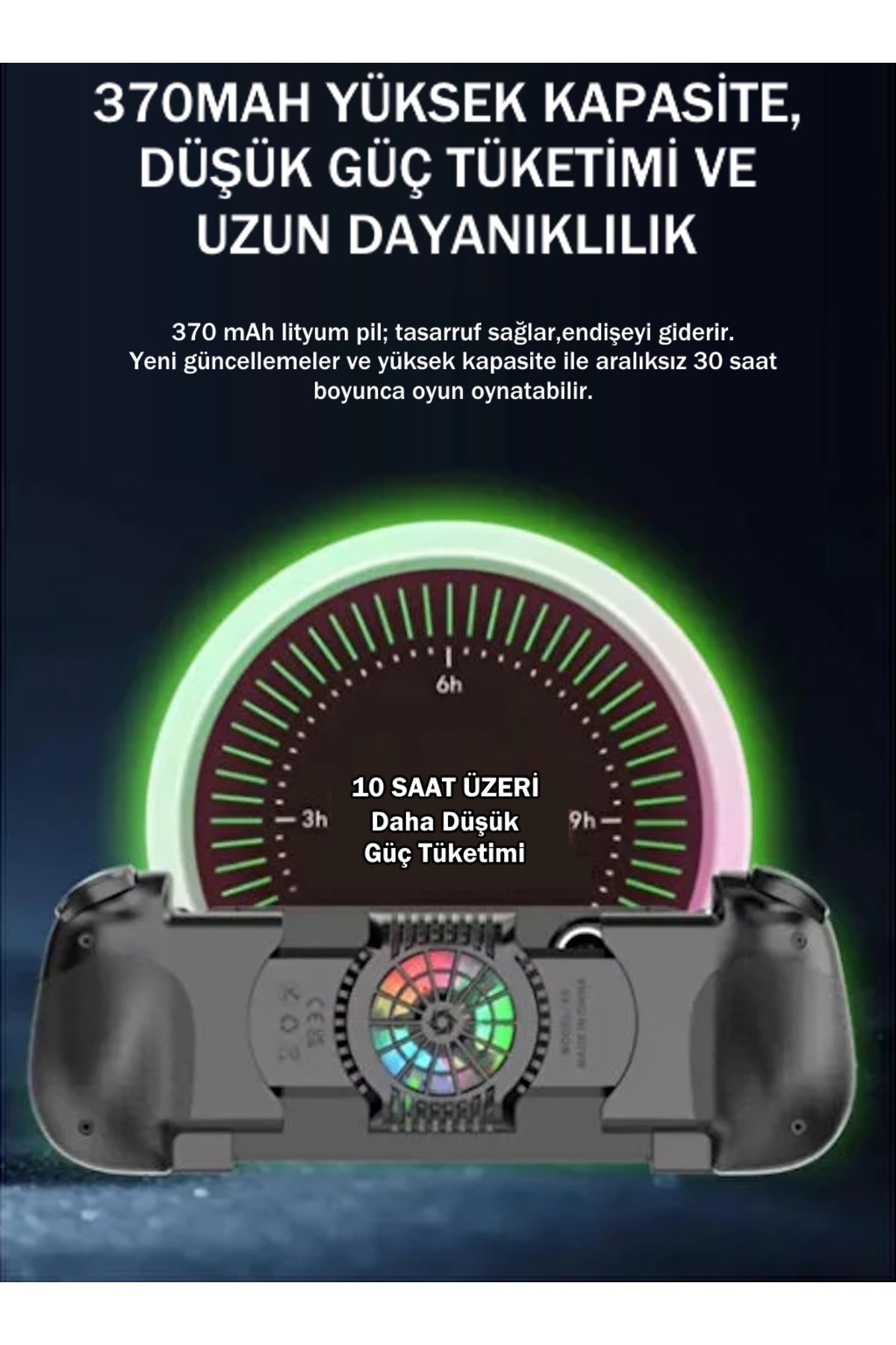 Android/IOS Uyumlu Kablosuz Soğutuculu RGB Joystick - X5 Mini