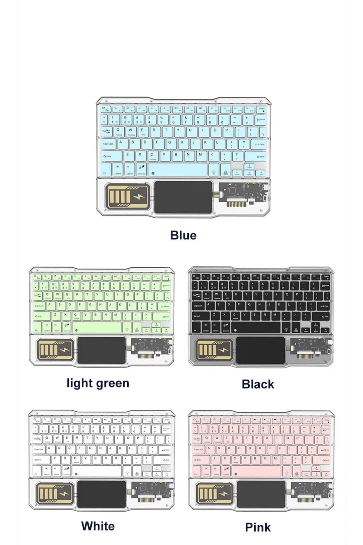 KB-333 RGB Işıklı Cep Telefonu-Tablet-Notebook-PC-IOS Uyumlu Bluetooth Klavye