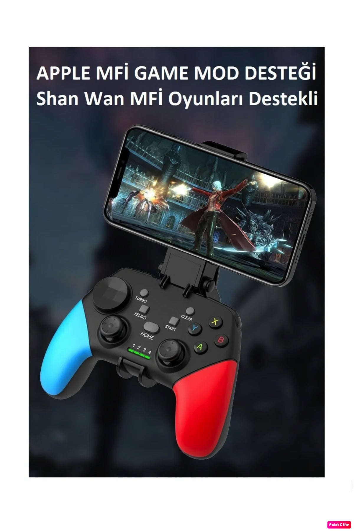 Wireless Kablosuz Pc Android Apple Uyumlu iOS Switch Tv Gamepad Ve Telefon Tutucu Siyah