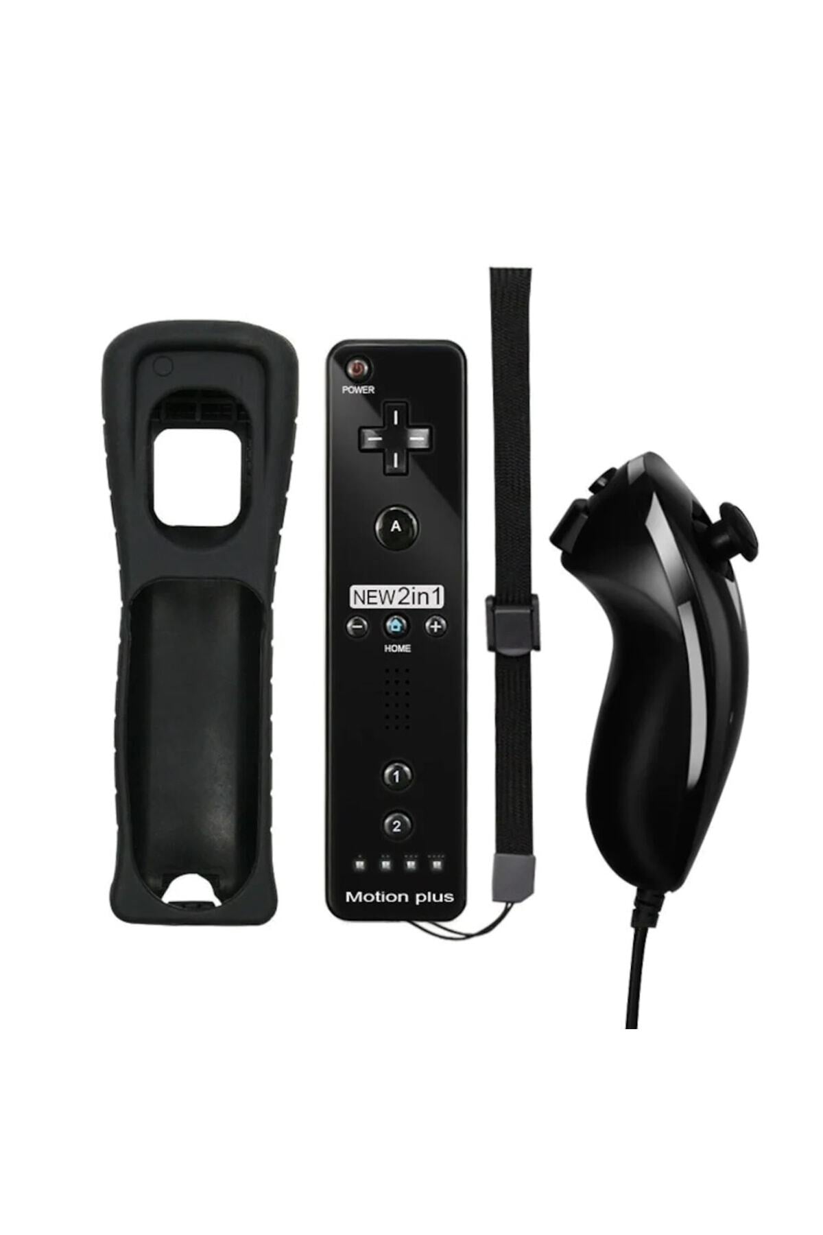 Nintendo Wii 2in1 Motion Plus Remote Kontroller + Nunchuk Kontroller Set Siyah