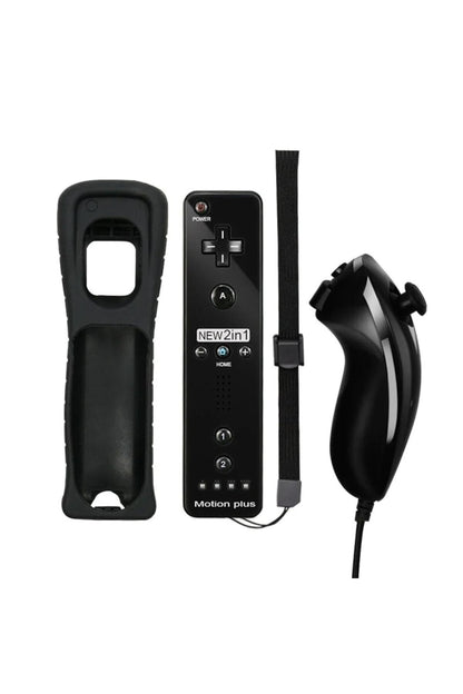 Nintendo Wii 2in1 Motion Plus Remote Kontroller + Nunchuk Kontroller Set Siyah