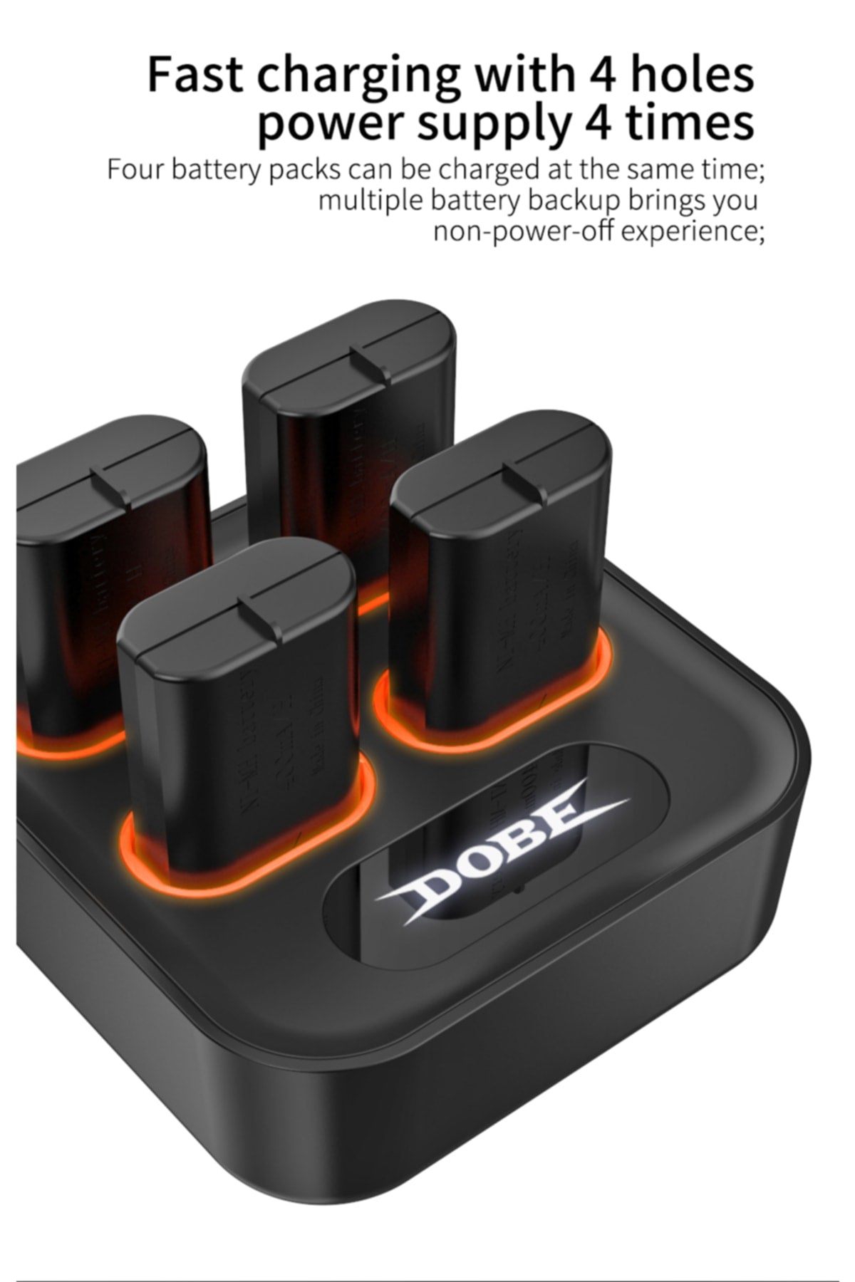 Dobe 4'Lü Xbox One-X-S-Series X-S Joystick 400 mAh Pil Şarj Stand