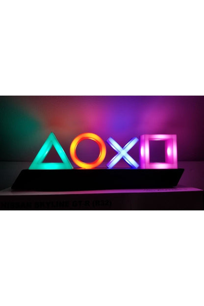Playstation Icon Light Sese Duyarlı Gamer Oyuncu Lamba Dekor