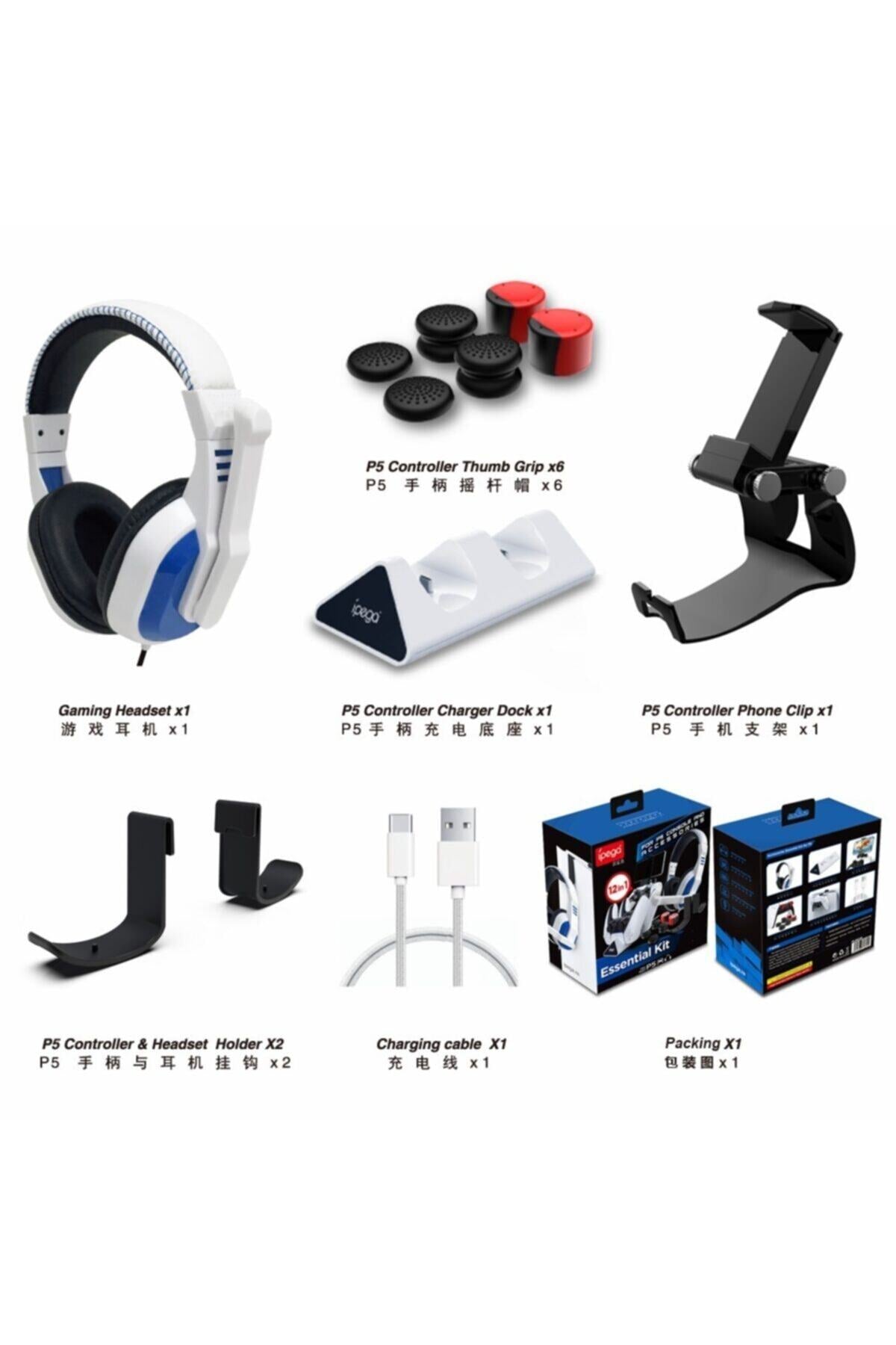 Ipega Pg P5027 12Li Ps5 Kablo Stand Şarj Kulaklık Askı Analog Set