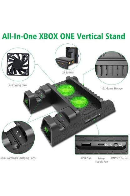 Xbox One Stand Fanlı Şarj Göstergeli Bataryalı Dock Xbox One X S