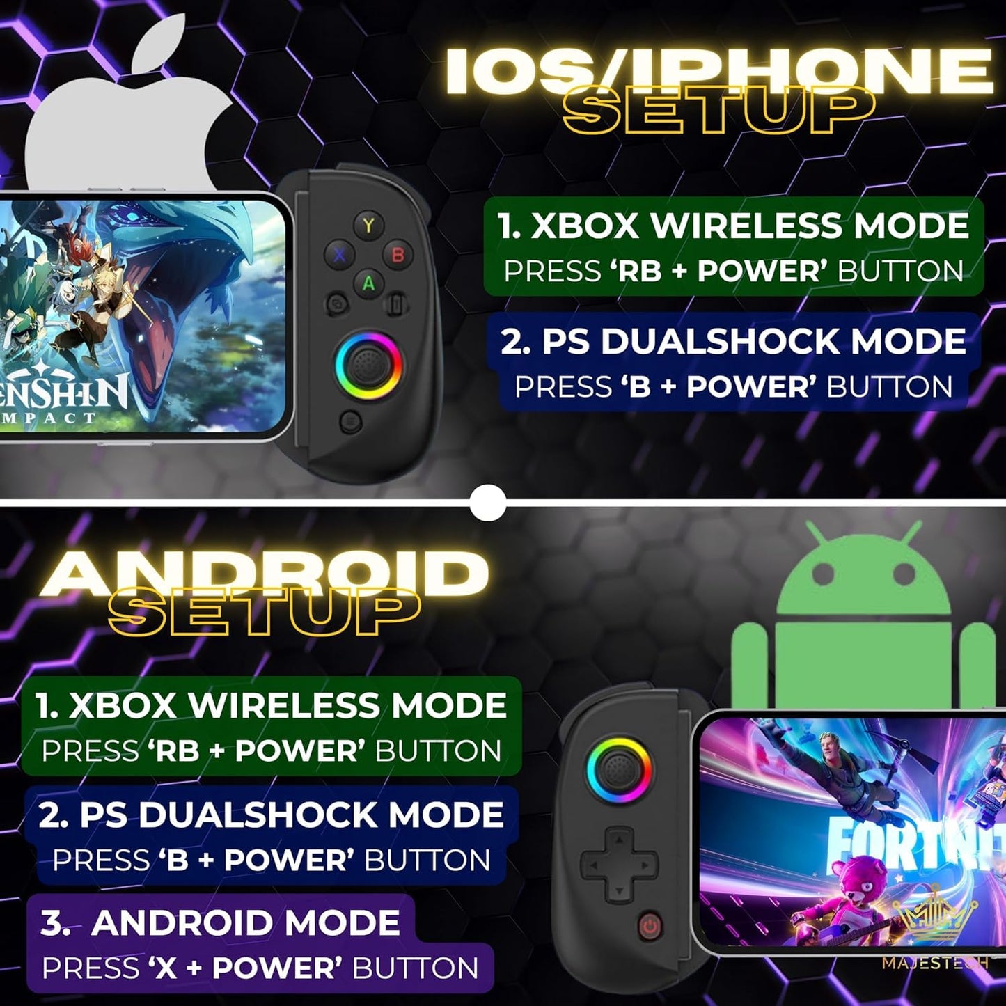 D8 Telefon Tablet Switch Dönüştürücü Bluetooth Oyun Kolu
