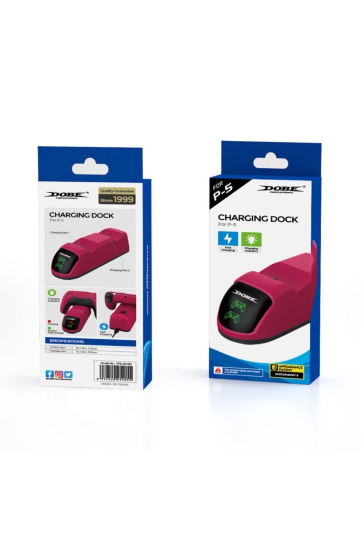 Ps5 Şarj Istayonu Kırmızı Göstergeli Stardust Red Handle Dual Charger Base Tp5-0515r