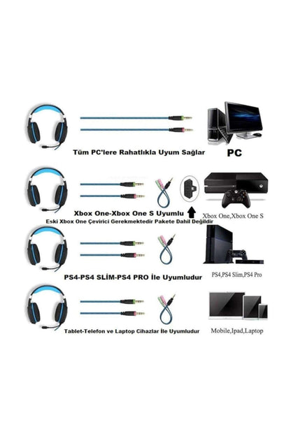 G1100 Oyuncu Gamer Seri Pc-xbox One-ps4 Uyumlu Kulaklık