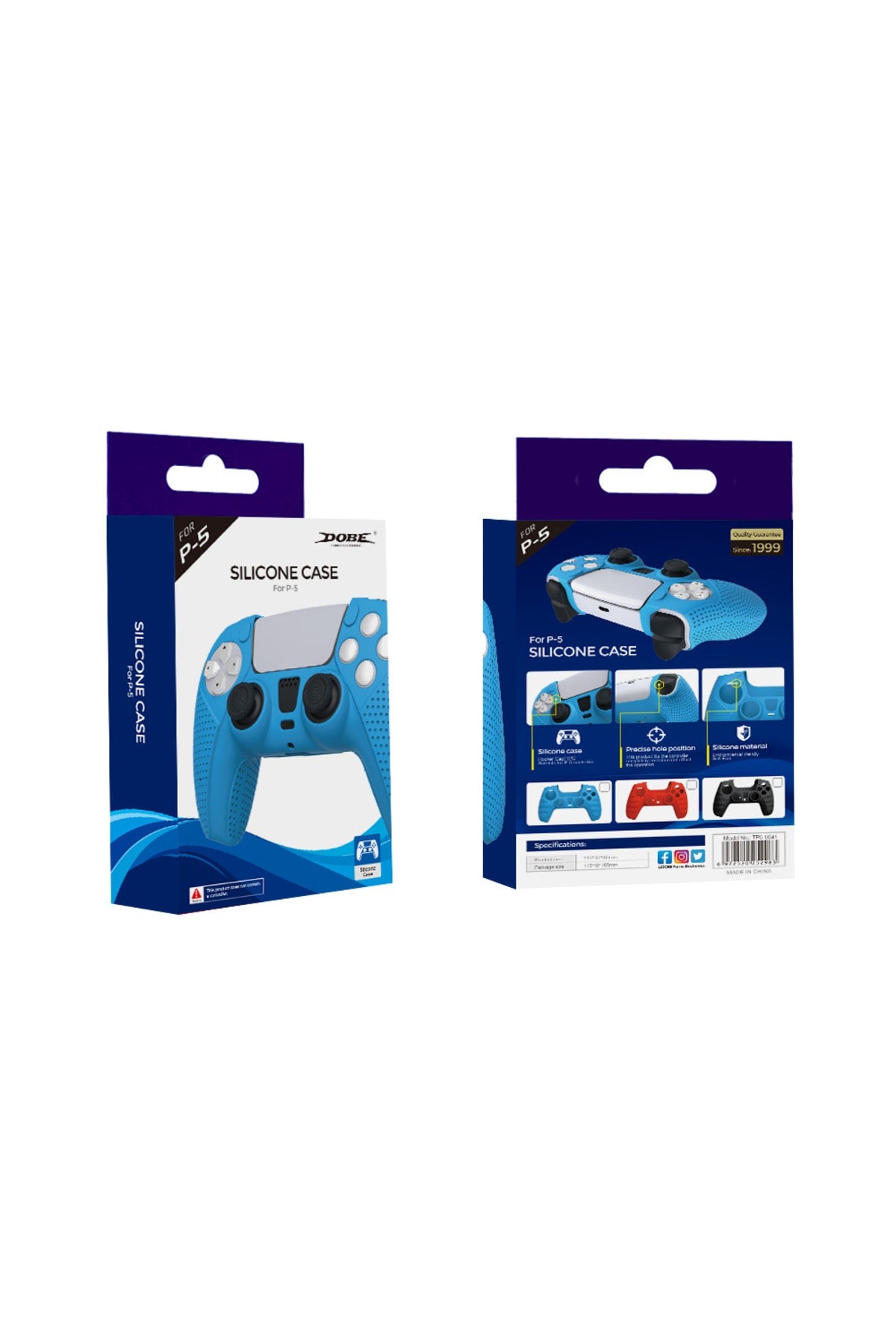 Sony Dobe Playstation 5 Uyumlu Dualsense Gamepad Slikon Koruyucu Set, Ps5 Slikon Kılıf-mavi