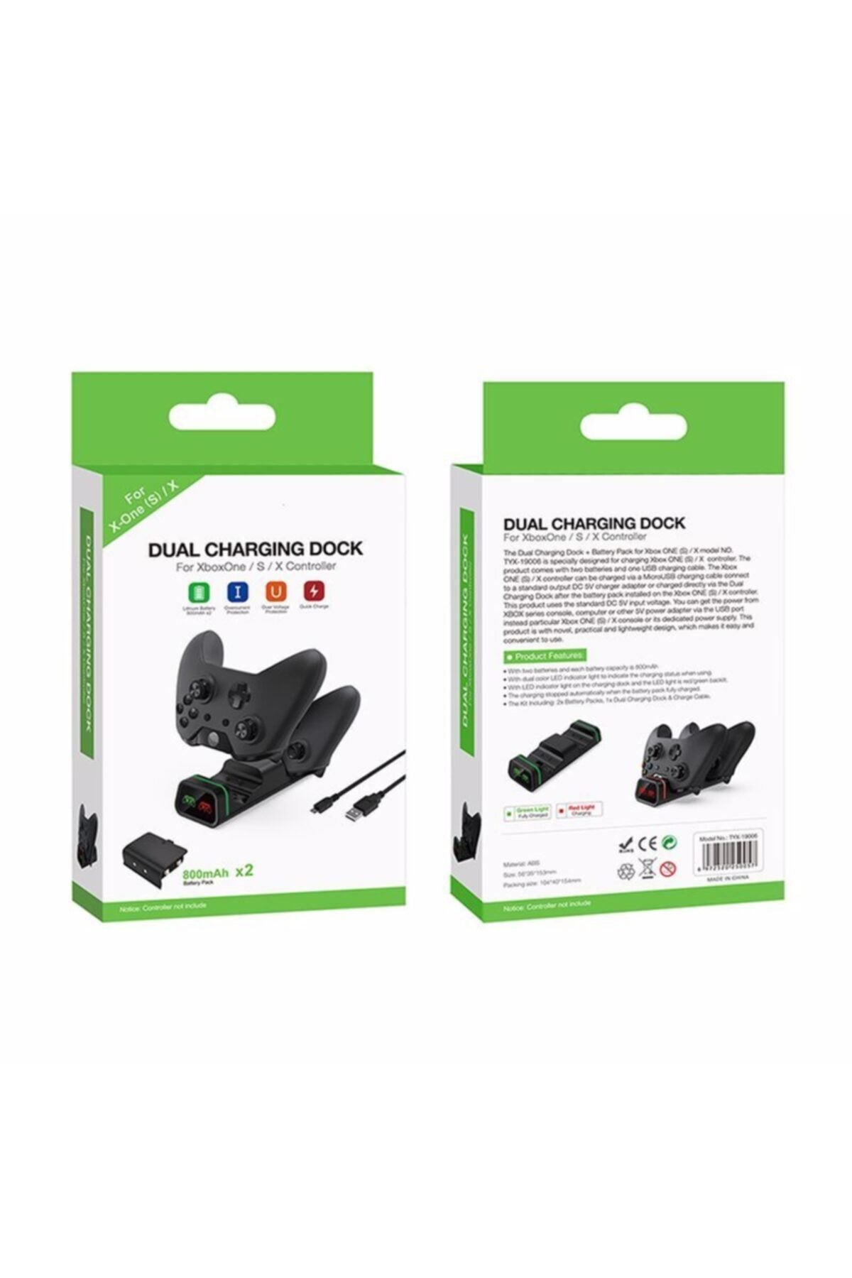 Xbox Uyumlu  One S/x Ikili Şarj Standı + 2 Adet 800 Mah Batarya