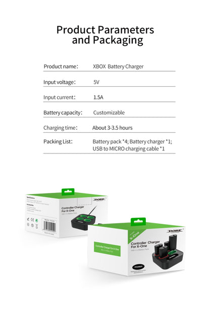 Dobe 4'Lü Xbox One-X-S-Series X-S Joystick 400 mAh Pil Şarj Stand