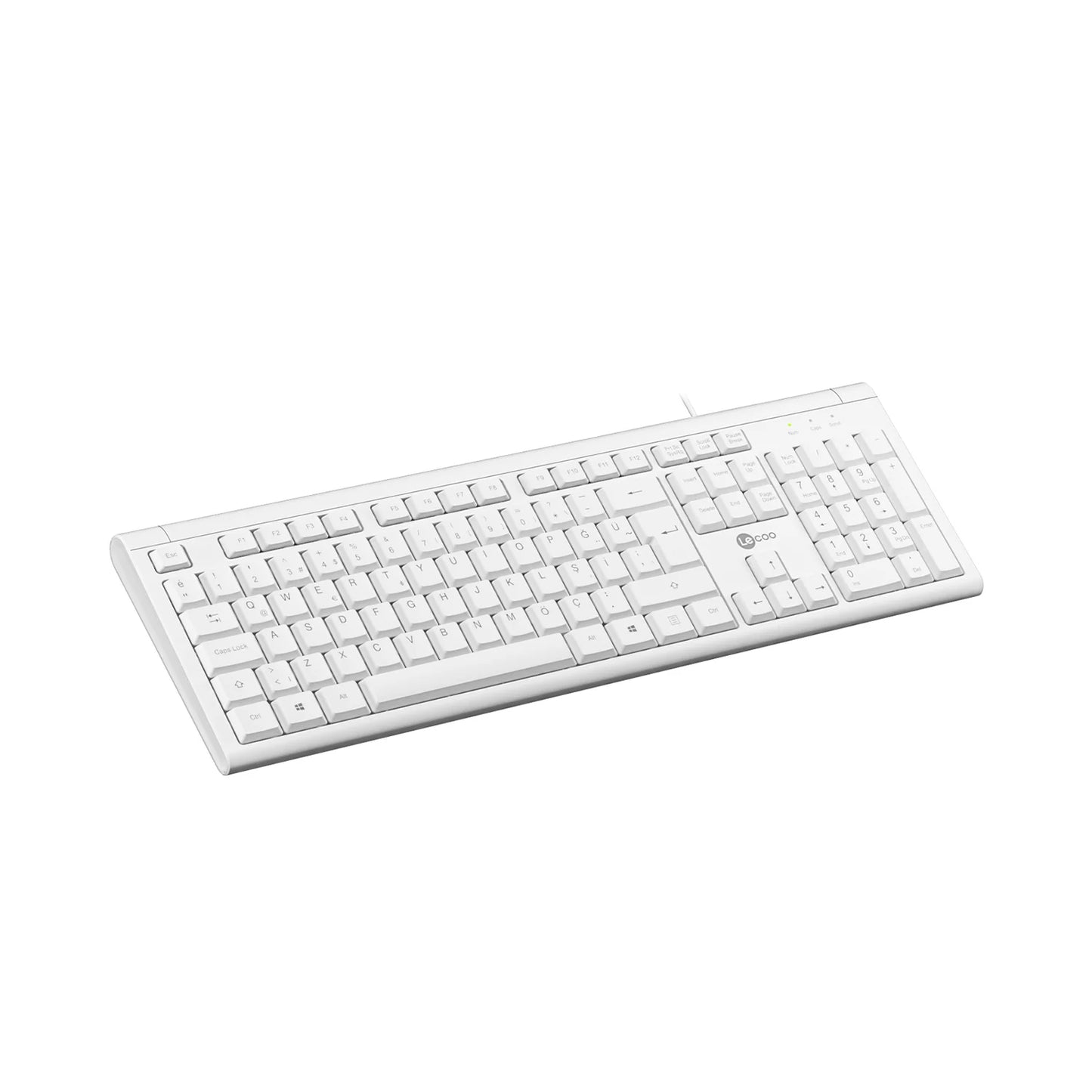 Lecoo KB101 USB Kablolu Türkçe Q Klavye Beyaz