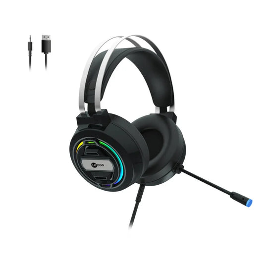 Lecoo HT401 Kablolu 3.5mm Jack + USB Kulak Üstü RGB LED Aydınlatmalı Gaming Kulaklık Siyah