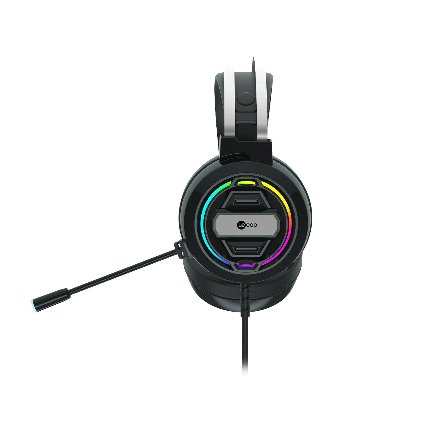 Lecoo HT401 Kablolu 3.5mm Jack + USB Kulak Üstü RGB LED Aydınlatmalı Gaming Kulaklık Siyah
