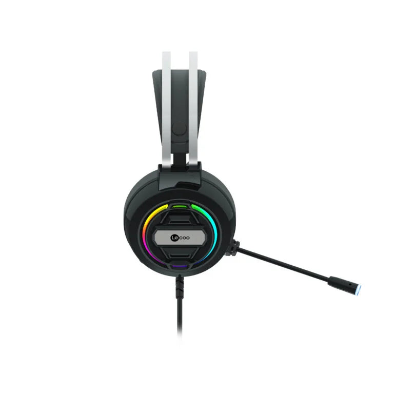Lecoo HT401 Kablolu 3.5mm Jack + USB Kulak Üstü RGB LED Aydınlatmalı Gaming Kulaklık Siyah
