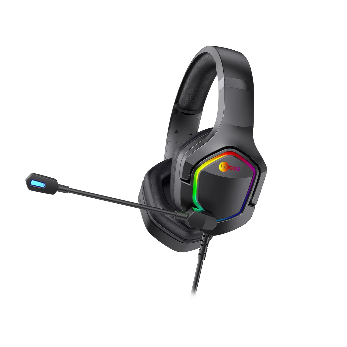 Lecoo HT403 USB Kablolu RGB Aydınlatmalı Mikrofonlu Kulak Üstü Gaming Kulaklık Siyah