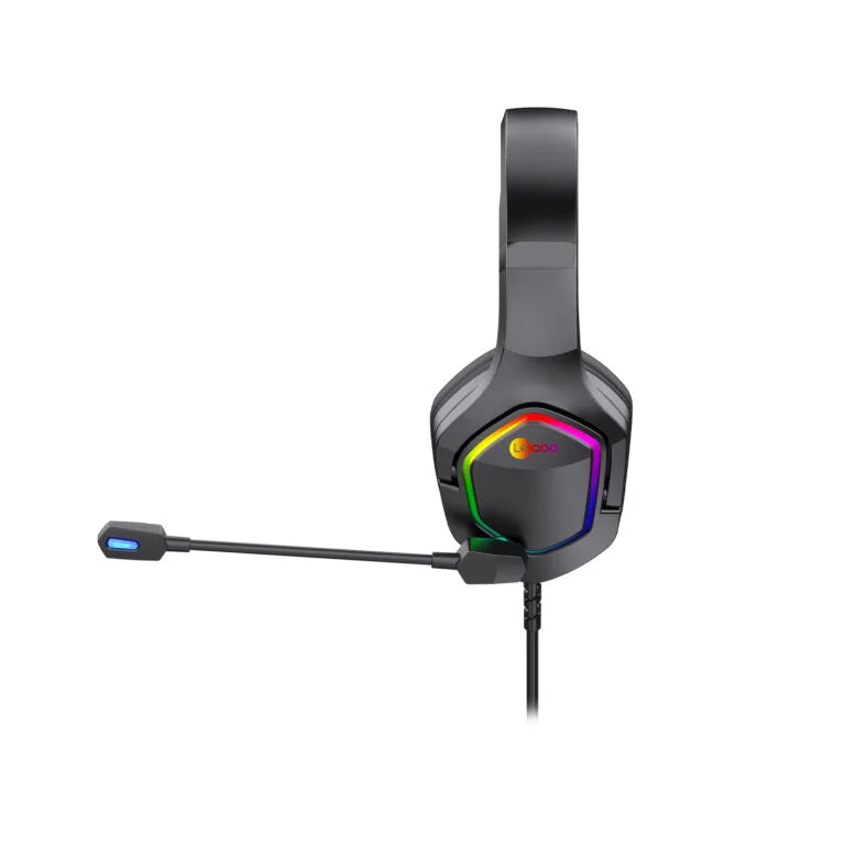 Lecoo HT403 USB Kablolu RGB Aydınlatmalı Mikrofonlu Kulak Üstü Gaming Kulaklık Siyah