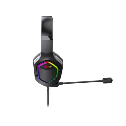 Lecoo HT403 USB Kablolu RGB Aydınlatmalı Mikrofonlu Kulak Üstü Gaming Kulaklık Siyah