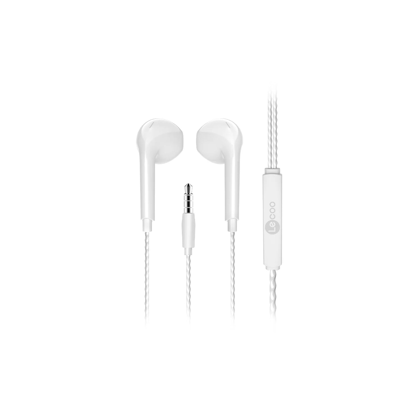 Lecoo EH104 Kablolu 3.5mm Jacklı Kulak İçi Mikrofonlu Kulaklık Beyaz