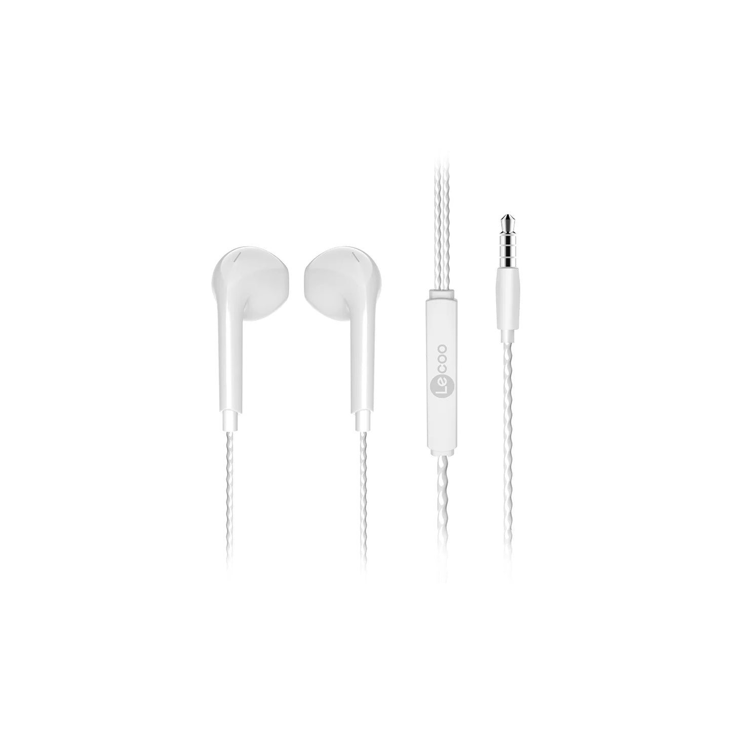 Lecoo EH104 Kablolu 3.5mm Jacklı Kulak İçi Mikrofonlu Kulaklık Beyaz