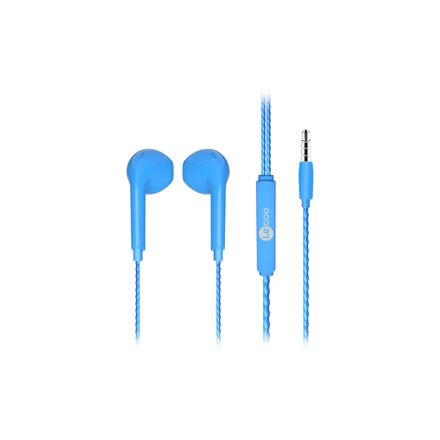 Lecoo EH104 Kablolu 3.5mm Jacklı Kulak İçi Mikrofonlu Kulaklık Mavi