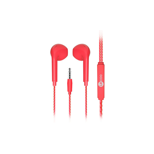 Lecoo EH104 Kablolu 3.5mm Jacklı Kulak İçi Mikrofonlu Kulaklık Kırmızı