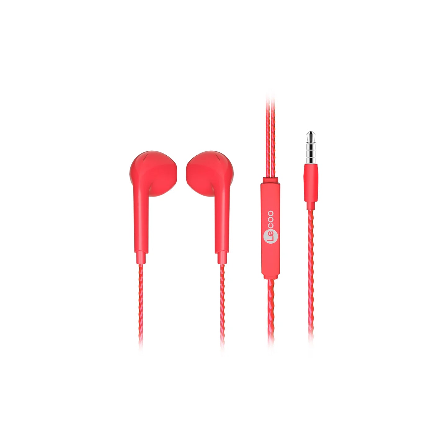 Lecoo EH104 Kablolu 3.5mm Jacklı Kulak İçi Mikrofonlu Kulaklık Kırmızı