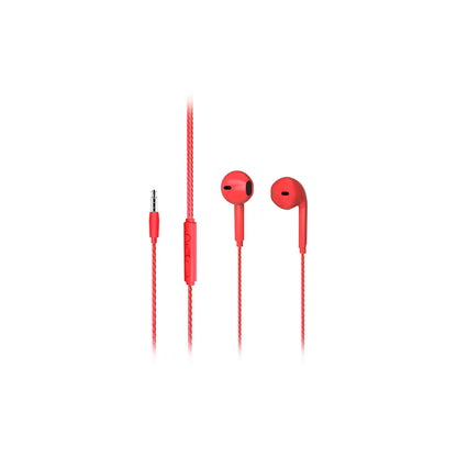 Lecoo EH104 Kablolu 3.5mm Jacklı Kulak İçi Mikrofonlu Kulaklık Kırmızı