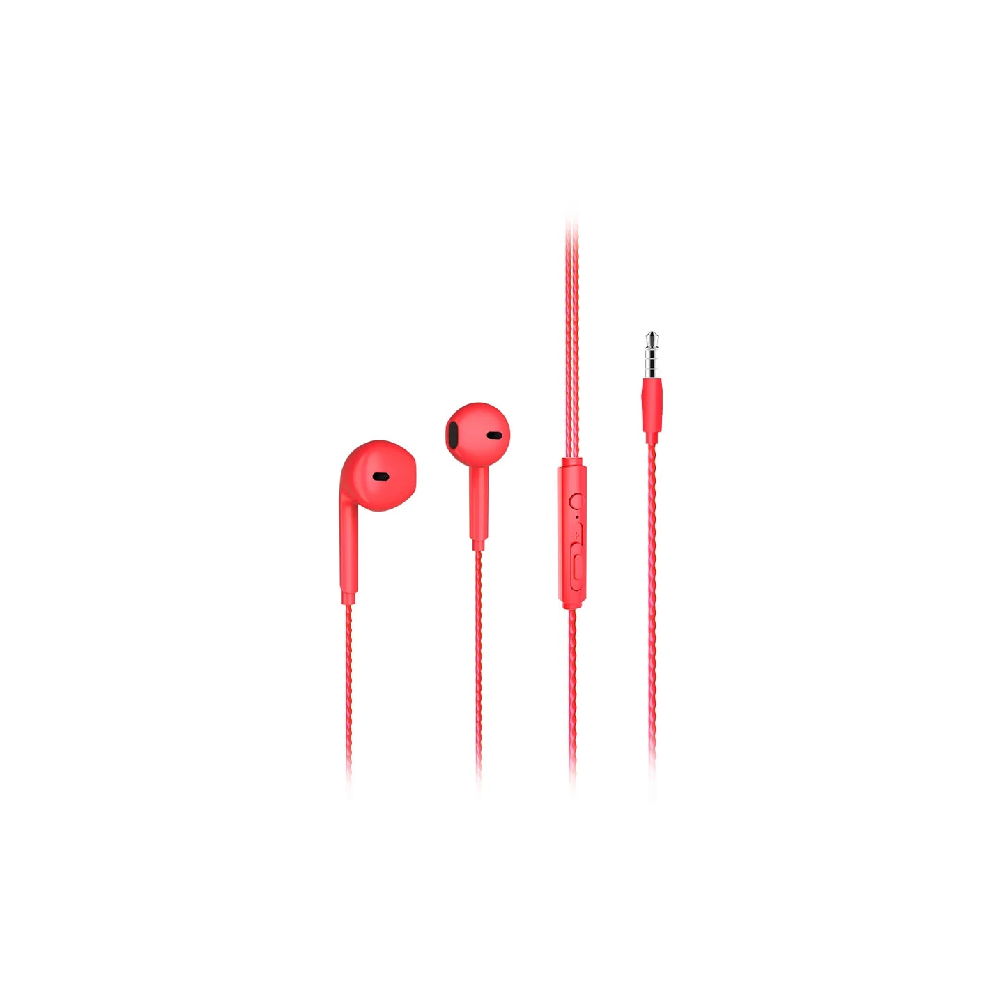 Lecoo EH104 Kablolu 3.5mm Jacklı Kulak İçi Mikrofonlu Kulaklık Kırmızı