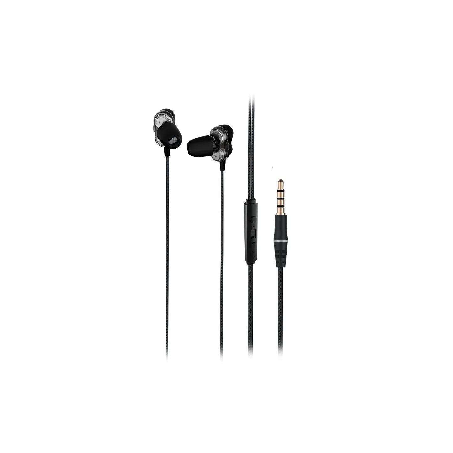 Lecoo EH102 Kablolu 3.5mm Jacklı Kulak İçi Mikrofonlu Dual Driver Kulaklık Siyah