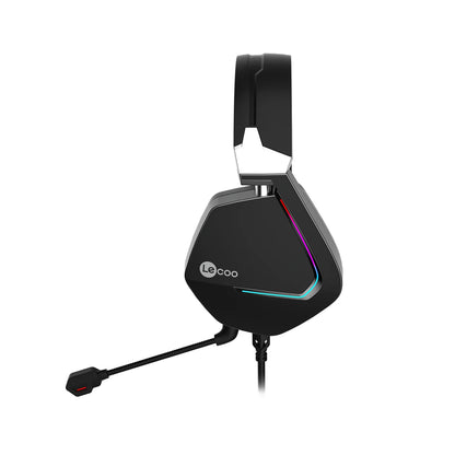 Lecoo HT402 USB Kablolu Surround 7.1 RGB LED Aydınlatmalı Çıkartılabilir Mikrofonlu Kulak Üstü Gaming Kulaklık Siyah