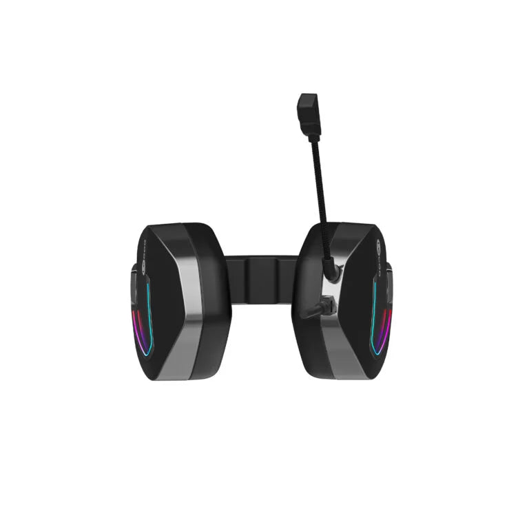 Lecoo HT402 USB + 3.5mm Jack Kablolu RGB LED Aydınlatmalı Çıkartılabilir Mikrofonlu Kulak Üstü Gaming Kulaklık Siyah