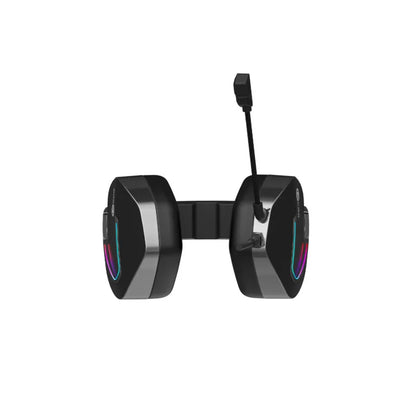 Lecoo HT402 USB + 3.5mm Jack Kablolu RGB LED Aydınlatmalı Çıkartılabilir Mikrofonlu Kulak Üstü Gaming Kulaklık Siyah