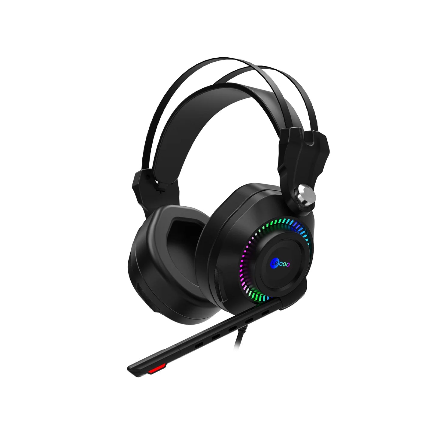 Lecoo HT405 3.5mm Jack + USB Kablolu RGB Aydınlatmalı Kulak Üstü Gaming Kulaklık Siyah