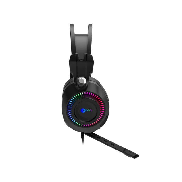 Lecoo HT405 3.5mm Jack + USB Kablolu RGB Aydınlatmalı Kulak Üstü Gaming Kulaklık Siyah
