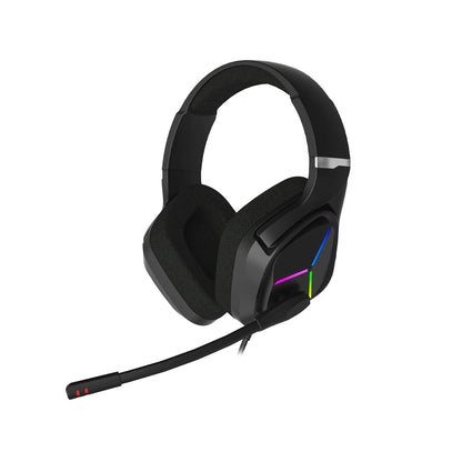 Lecoo HT406 3.5mm Jack + USB Kablolu RGB Aydınlatmalı Kulak Üstü Gaming Kulaklık Siyah