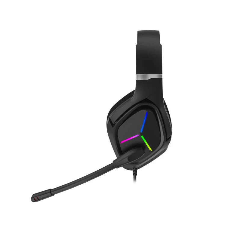 Lecoo HT406 3.5mm Jack + USB Kablolu RGB Aydınlatmalı Kulak Üstü Gaming Kulaklık Siyah