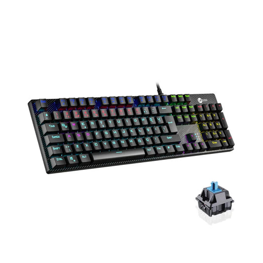 Lecoo KG1101 Kablolu Blue Switch RGB LED Aydınlatmalı Makro Tuşlu Gaming Mekanik Türkçe Q Klavye Siyah